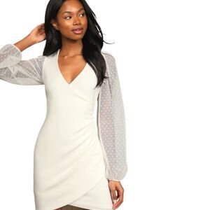 Lulu Mini Dress Womens S Balloon Sleeve Bodycon Romantic Love That Lasts Forever